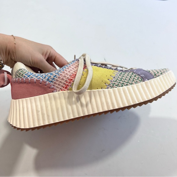 Dolce Vita Dolley Platform Sneaker Pastel Pink Purple Yellow Green Sz 8.5 - Picture 4 of 7